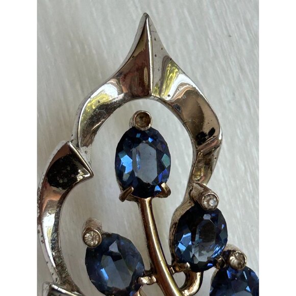 Flower Bouquet Rhinestone DEWEES 1930s RARE Vintage Signed Sterling Dewees - Picture 9 of 10